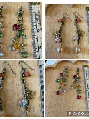 Handmade Multicolor Bead Dangle Earrings - Pearl and Crystal Accents